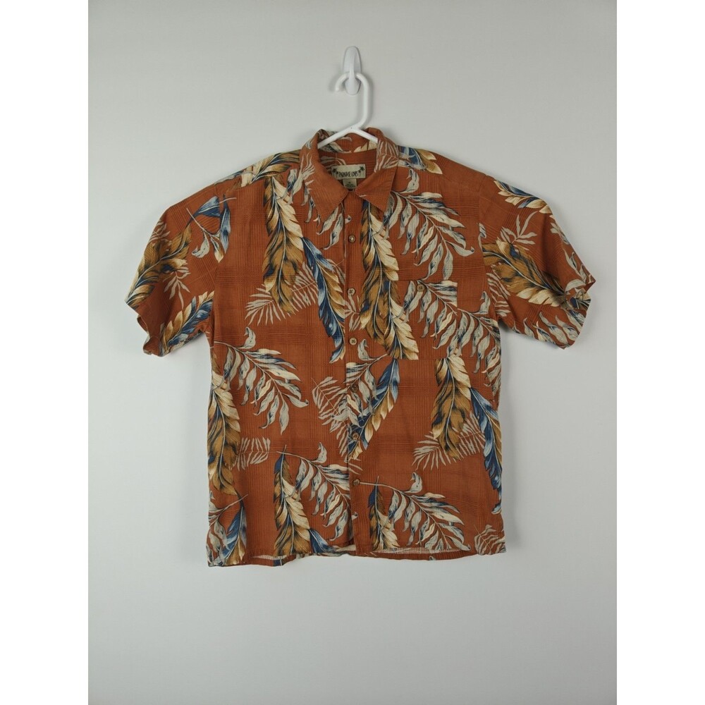 100% Silk Hawaiian Palm Shirt Medium Cruise Beach Tropical Vacation